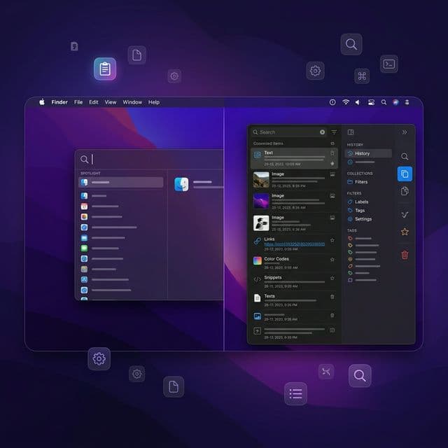 Comparison of macOS built-in clipboard features versus third-party clipboard manager capabilities